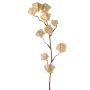 Rama artificial de physalis AINOS, frutos, purpurina, crema, 80 cm