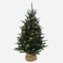 Árbol de Navidad artificial HANKO, LED, saco de yute, 90cm, Ø60cm
