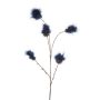 Rama artificial de arbusto de plumas ELAINA con flores, azul oscuro, 85 cm