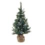 Árbol de Navidad artificial CEDO, bolsa de yute, piñas, bayas, LED, verde-plata, 90cm