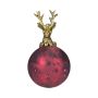 Bola de Navidad NUMI de cristal, con ciervo, rojo antiguo, Ø 8 cm
