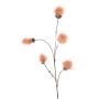Rama artificial de arbusto de plumas ELAINA con flores, color melocotón, 85 cm