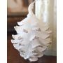 Piña decorativa para el árbol de Navidad CATHARINA, acrílico, percha, purpurina, blanco-plata, 9cm, Ø7cm