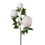 Rama de flores artificiales de peonía CRUNT, blanco, 85 cm