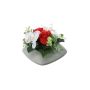 Arreglo floral artificial de Orquídea Phalaenopsis, Rosa DITTE, maceta decorativa, rojo-blanco, 12cm, Ø21cm