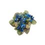 Corona de velas decorativa STELLAN con symphoricarpos, capullos, azul-verde, Ø10cm