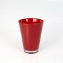 Florero ANNA EARTH, forma cónica, vidrio, rojo, 15cm, Ø11cm