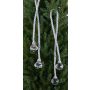 Bolas decorativas para el árbol de Navidad TAYLER con cordón, plata, 40cm, Ø3cm