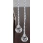 Bolas decorativas para el árbol de Navidad TAYLER con cordón, plata, 40cm, Ø3cm