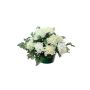 Arreglo artificial de Crisantemo, velo de novia YASAR, maceta decorativa, crema, 25cm, Ø30cm