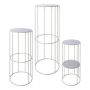 Soporte para plantas de metal VAHDINA, 3 unidades, gris, 21 x 45 cm, 24 x 57 cm, 28 x 70 cm