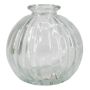 Botella pequeña de vidrio KARENAS con estrías, transparente, 8,2 cm, Ø 8,5 cm
