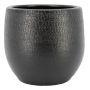 Macetero de cerámica DEIRA con vetas, negro mate, 14 cm, Ø 16 cm