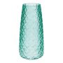 Jarrón AMALFRIED con diseño de rombos, vidrio, turquesa, 21 cm, Ø 10 cm