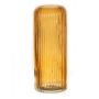 Jarrón de vidrio ALBURGIS con ranuras, naranja transparente, 25 cm, Ø 10 cm