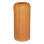 Jarrón de vidrio ALBURGIS con estrías, naranja mate, 25 cm, Ø 10 cm