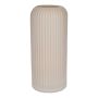 Jarrón de vidrio ALBURGIS con estrías, crema mate, 20 cm, Ø 8,7 cm
