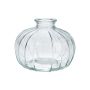Jarrón para flores ALFHARD, vidrio con estrías, transparente, 8,5 cm, Ø 10,5 cm