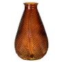 Botella de vidrio NELLOMIO con estructura de hojas, marrón-transparente, 23 cm, Ø 14 cm