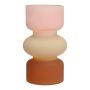 Jarrón de cristal NEVOLINKI, rosa-beige-marrón-mate, 18 cm, Ø 10,5 cm
