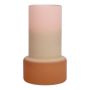 Jarrón decorativo NULAILA, vidrio, rosa-beige-marrón-mate, 18 cm, Ø 10,5 cm