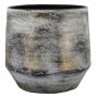 Macetero de cerámica SEJAL, moteado, gris-dorado, 30 cm, Ø 32 cm