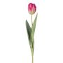 Flor decorativa tulipán GUSNAV, rosa oscuro, fucsia-verde-blanco, 50cm, Ø5cm