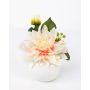 Dalia artificial FOTINI en maceta de cerámica, crema-rosa, 20cm, Ø17cm