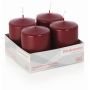 Corona de Adviento con velas JENARO, 4 unidades, burdeos, 8 cm, Ø 6 cm, 29 h - Fabricado en Alemania