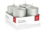Corona de Adviento con velas JENARO, 4 unidades, plateadas, 8 cm, Ø 6 cm, 29 h - Fabricado en Alemania
