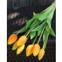 Ramo de tulipanes sintético LONA naranja claro-verde, 45cm, Ø20cm