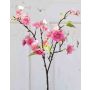 Rama de cerezo artificial SOEY con flores, rosa-fucsia, 45cm
