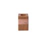 Portavelas rectangular de madera KARLINA para velas de palo, natural-salmón, 4x4x6cm