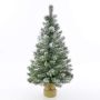 Árbol Navidad artificial REYKJAVIK, saco yute, nevado, blanco, 75cm, Ø27cm