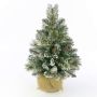 Árbol Navidad sintético RIGA, piñas, saco yute, blanco, 60cm, Ø40cm
