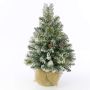 Árbol Navidad sintético RIGA, piñas, saco yute, blanco, 90cm, Ø50cm