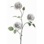 Rama de rosas sintéticas GITTI, gris-azul, 80cm, Ø8-9cm
