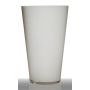 Florero ANNA EARTH, forma cónica, vidrio, blanco, 40cm, Ø25cm