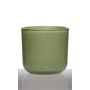 Portavelas de cristal NICK, verde hierba, 13cm, Ø14cm