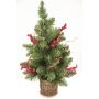 Arbolito Navidad sintético TAMPA, piñas, cesto mimbre, decorado, 50cm, Ø25cm