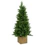Arbolito Navidad artificial OMAHA SPEED DELUXE, maceta madera, luces, 135cm, Ø65cm
