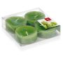 Velas de té ASTRID con olor a manzana verde, 4 piezas, verde, 1,9cm, Ø5,7cm, 8h