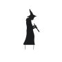 Decoración de Halloween silueta bruja SPOOKY WITCH, metal, negro, 110 cm