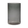 Florero cilíndrico de cristal SANYA EARTH, gris oscuro-transparente, 21cm, Ø14cm