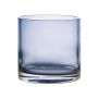 Vaso para velas SANSA EARTH, azul-transparente, 11cm, Ø11,5cm