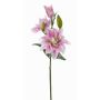 Lirio flor artificial ISALIE, rosa-blanco, 80cm, Ø13-16cm