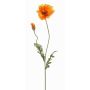 Flor de amapola artificial LIENTJE, naranja, 65cm, Ø12cm