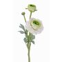 Ranúnculo artificial YAKIRA, blanco-verde, 40cm, Ø4,5-9cm