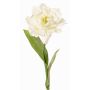 Tulipán loro artificial STEFANIE, blanco-verde, 65cm, Ø14cm