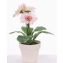 Gerbera simulada SIMONE en maceta decorativa, rosa, 30cm, Ø9,5cm